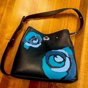 Kate Spade Small Bucket Bag with Rose Appliqué